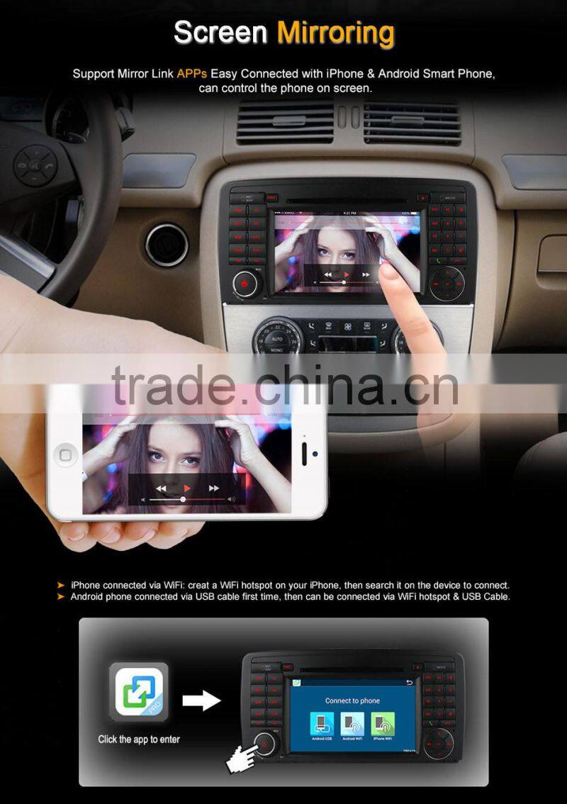 Ownice C300 quad core dvd multimedia For Mercedes Benz R Class R350 support Bluetooth stereo steering wheel control