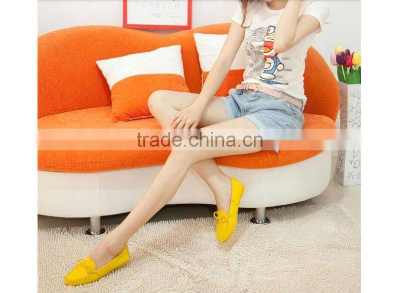 2015 New Trendy Casual Flat Heel Shoes Bow Knot Round Toe Slip Candy Color Loafer Shoes Autumn Comfortable Women Shoes