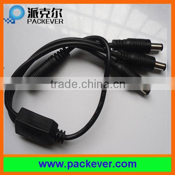Black DC5-24V 5.5*2.1mm female/ male dc plug single color LED strip 1 in 3 out DC splitter
