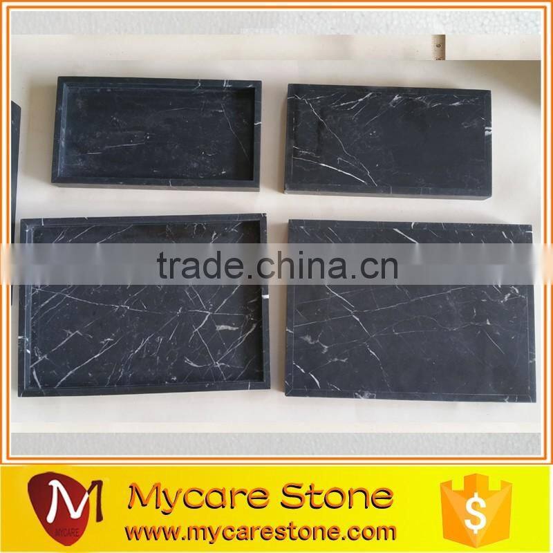 Luxury italy carrara white square marble tray