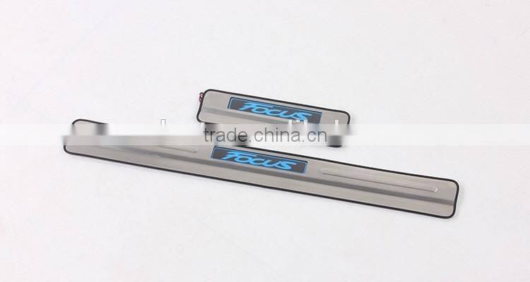 LED Door Sill Scuff Plate ABS Chrome 4 Pcs Body Kit For F-oc us 2012 Accessories