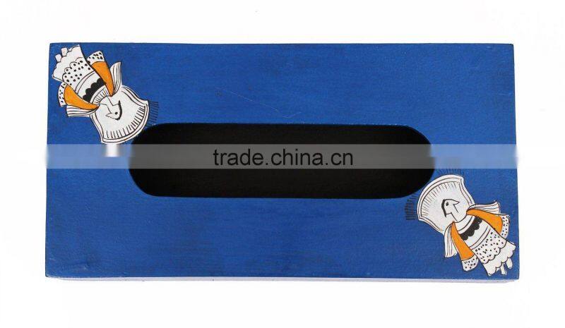 Book Simple Rectangle blue facial tissue box,wooden box