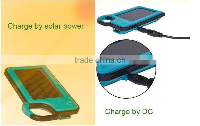 Solar power bank 8000mAh Solar USB Charger Emergency mobile phone travel charger
