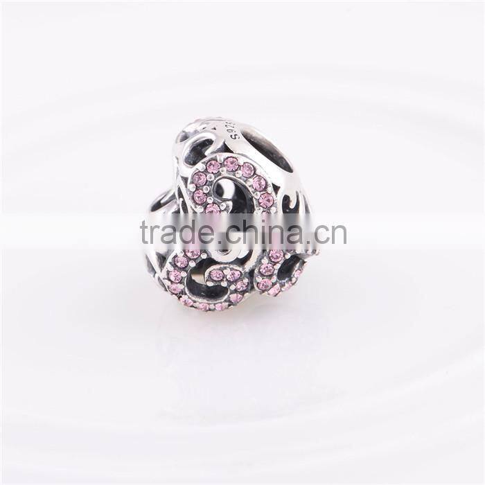 Newest High Quality Heart Shape Design S925 Charm Bead Bracelet