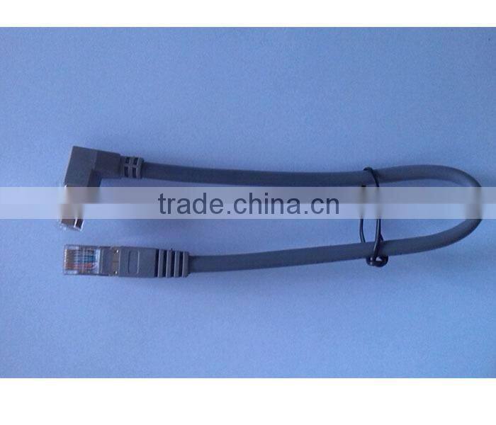 2ft CAT5e RJ45 Shielded 90 Degree Down to Straight FTP Ethernet LAN Cabl