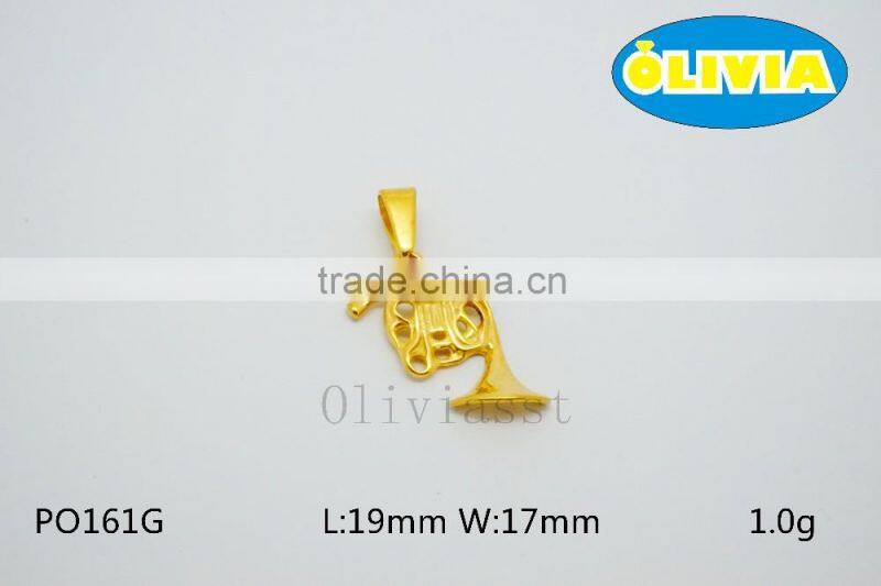 Olivia 2016 New Fashion Modern 316 Stainless steel Cast Metal Musical Instruments Saxphone and Guitar Pendant