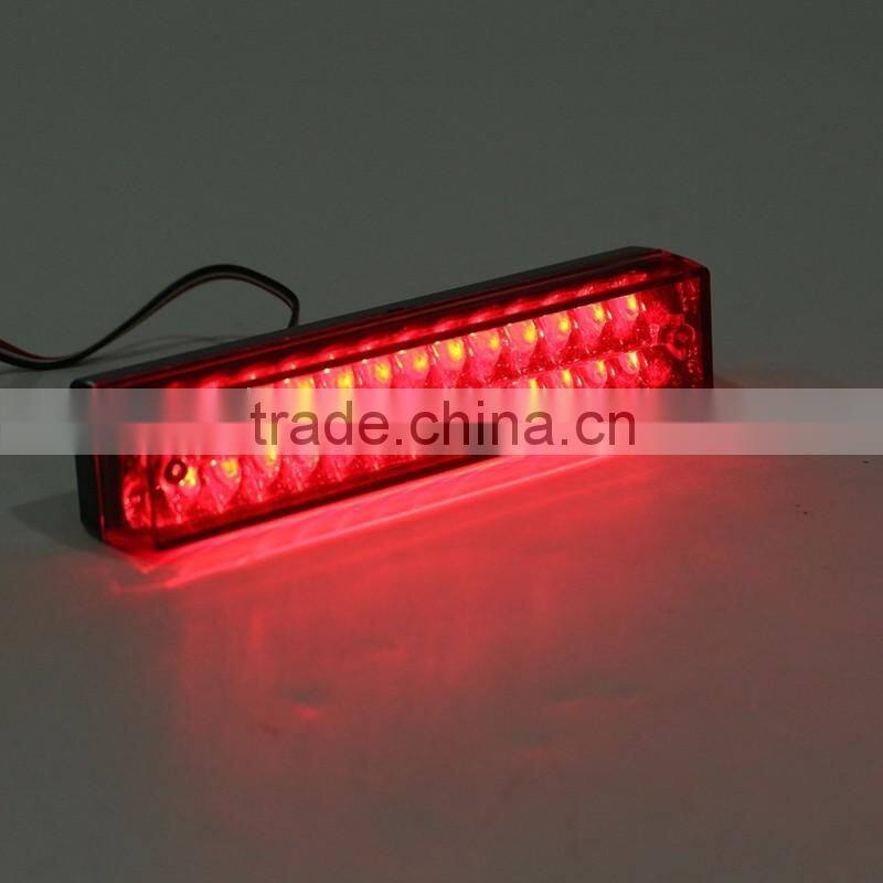 2016 New Red /Blue / White Waterproof Car 12V Universal 26 LEDs Brake Warning Strobe Lamp Light