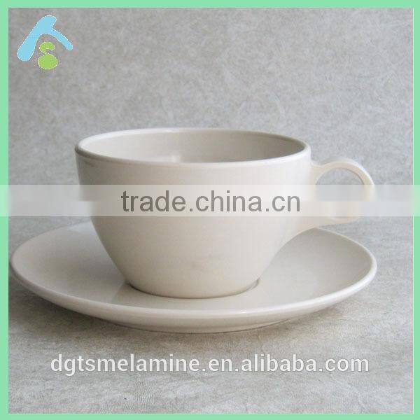 White drinking melamine cups Eco-friendly melamine cups with saucer