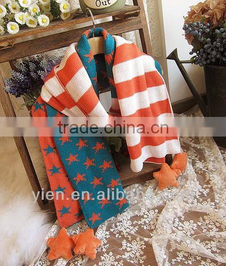 2014 Wholesale Winter Hot Fashion Knitted Scarf America Flag Knitted Scarf