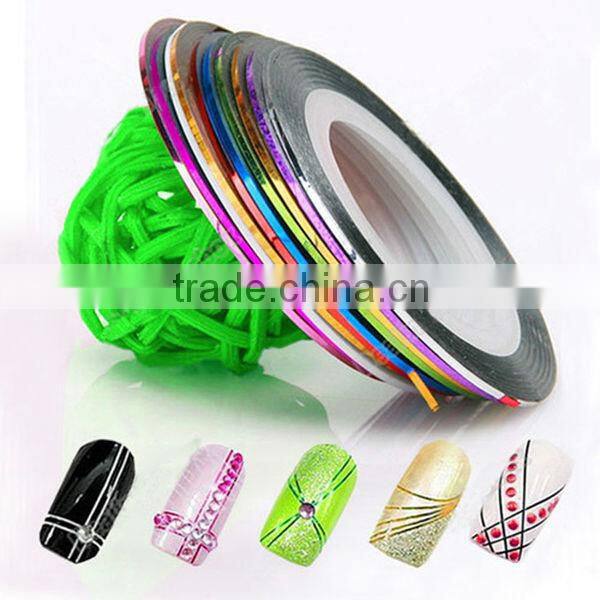 Mixed Color Rolls Glittered Striping Tape Line DIY Nail Art Tips Decoration Sticker Nail Tape