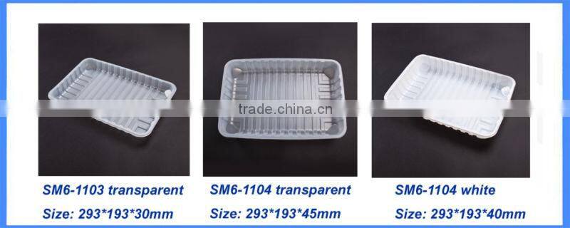 Clear White Black Plastic Tray
