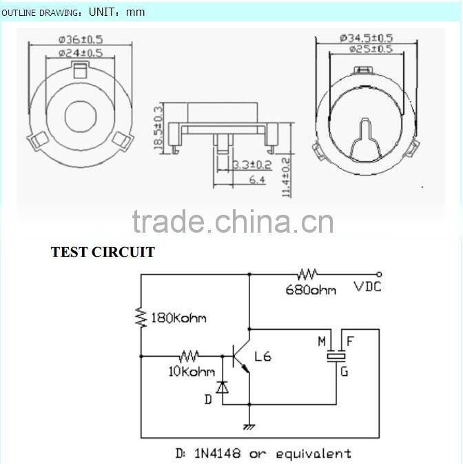 12VDC/24VDC smoken alarm buzzer