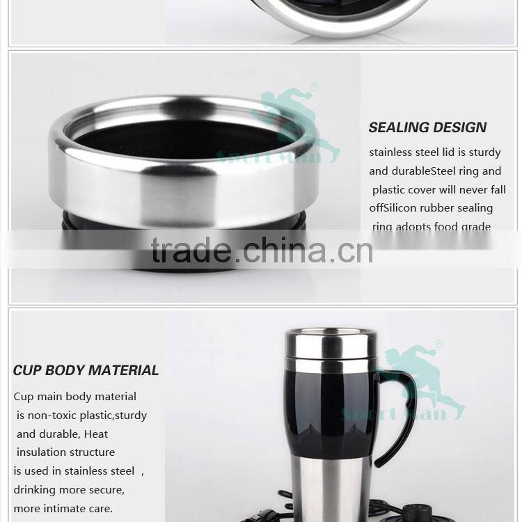 Stainless Steel Heated Car Mug Travel Mug Electric Heating Mug