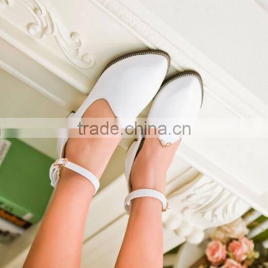 size 43 wholesale women shoes with bukle strap white shoes CP6476