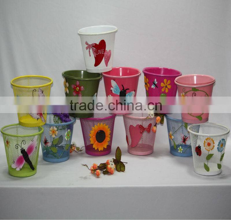 2014 Popular colorful metal garden hanging flower pot