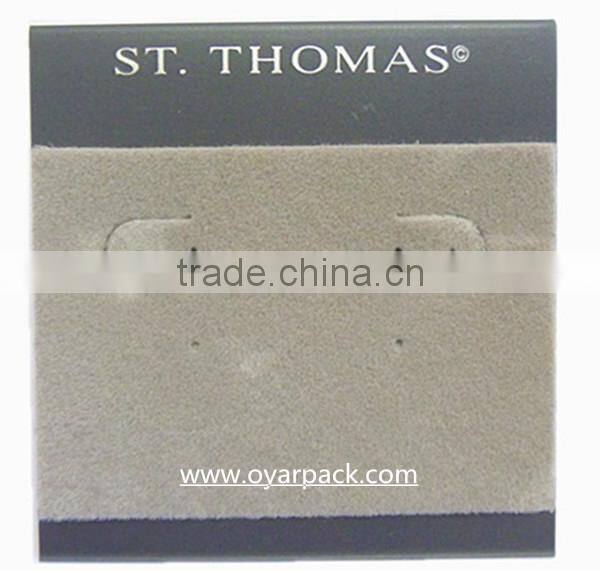 punch 2 holes silver earring card with gold logo custom