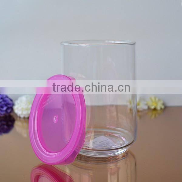 26oz Glass candle container with plastic lid