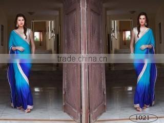 Brainy Mustard Satin Chiffon Saree/indian designers saree online shopping