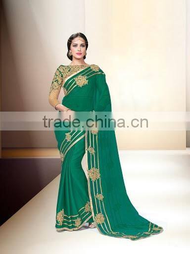 Marine Blue Georgette Saree