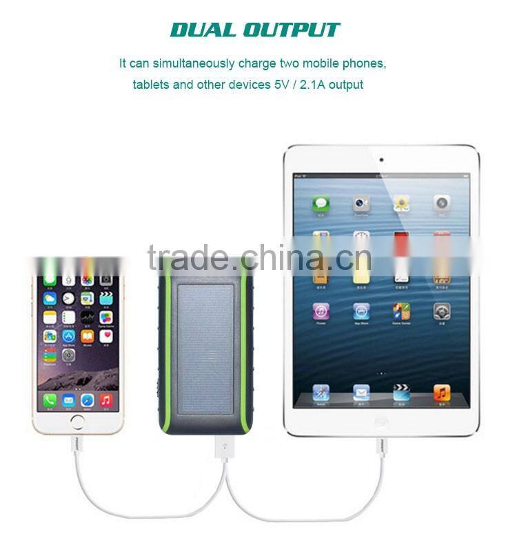 Factory patent model 1800Mah solar panel mobile charger power bank