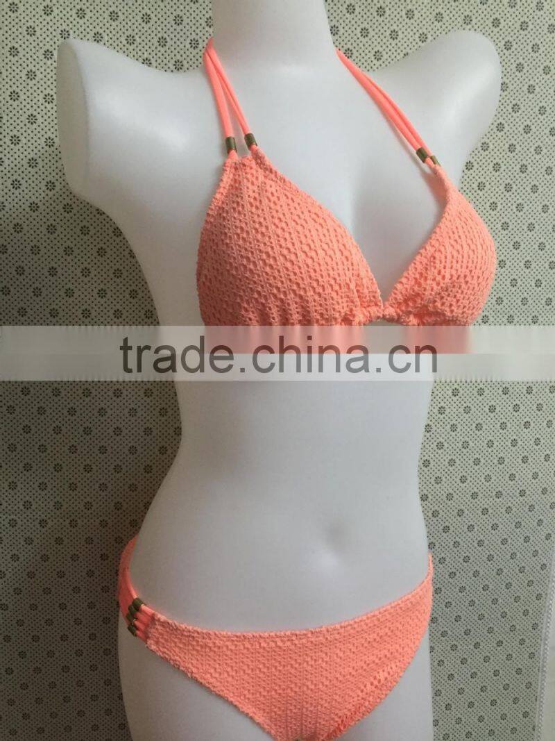 Hot Sale Cheap Removable CUP Swimwear Crochet Bikini With Top quality