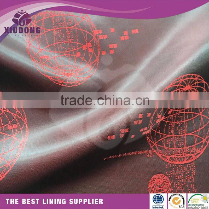 2017 smooth hand feeling polyester viscose lining fabric jacquard lining fabric manufacturer