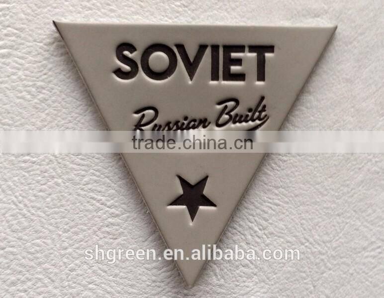 Fashion design PU fake leather patch for denim