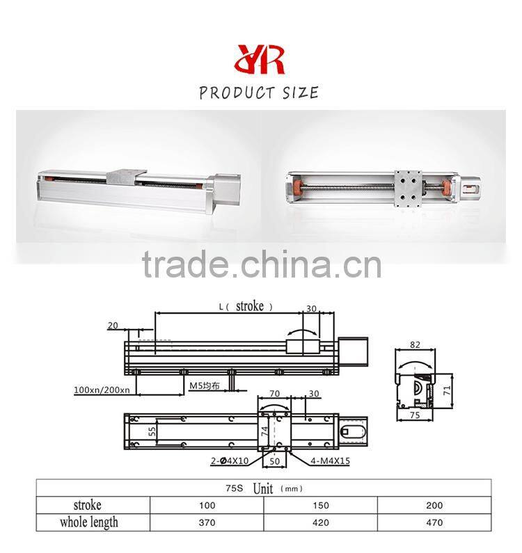 2017 New mini CNC part with linear guide rail stainless steel lead screw for cnc machine YR75S