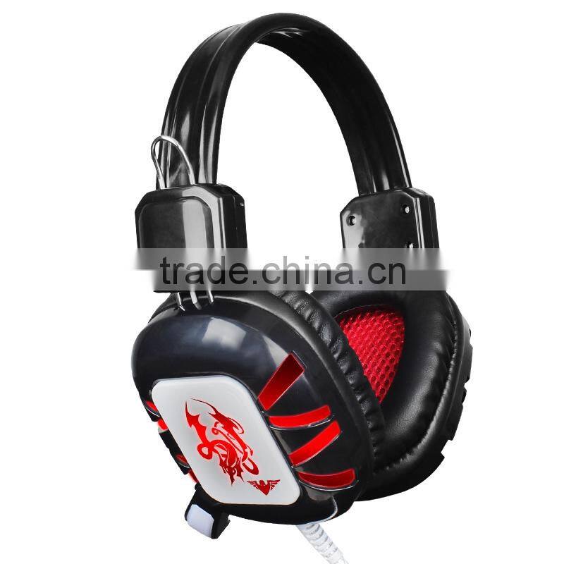 long wire stereo illuminated computer headphone,headset