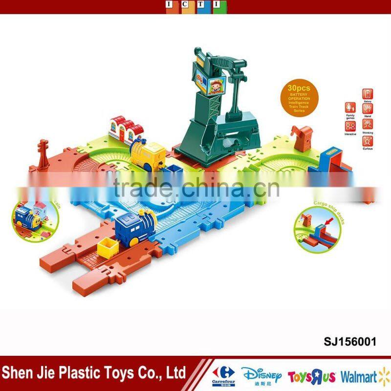 Kids electric railway toy intelligent building block