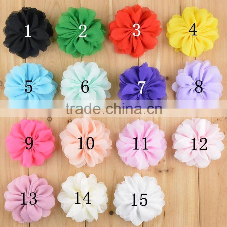 15 colors children chiffon flower hair accessory