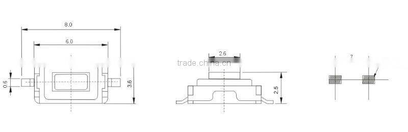 pcb tactile membrane switch TS-1205,smt/smd tactile switch