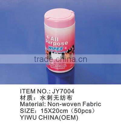 multiple-function clearning wet wipes in plastic barrel packing