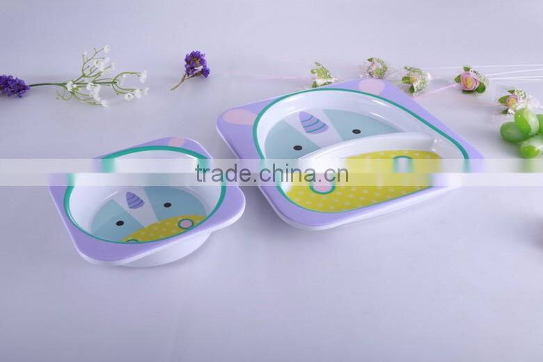 Safety Animal Printed Melamine tableware for Kids