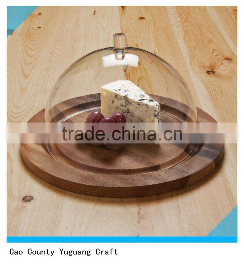 eco-friendly antique round wooden cheese plate