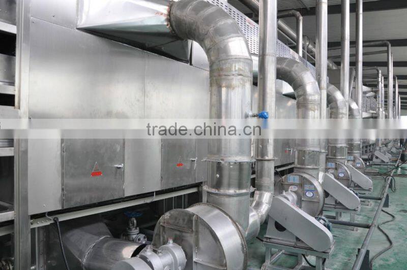 Multiple layer continuous type mesh belt dryer for rosebud