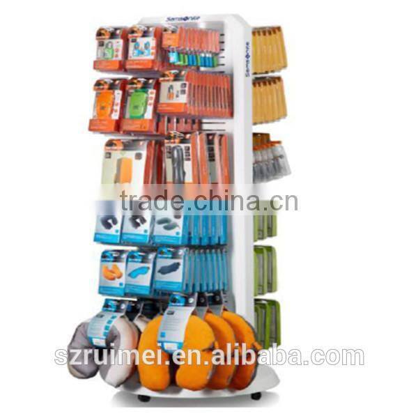 4 sides rotating floor-standing grid mesh display