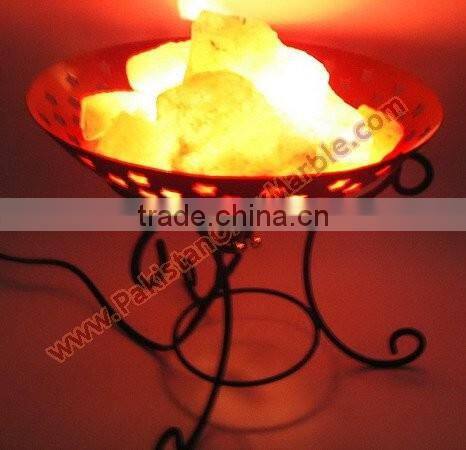 UNIQUE WROUGHT IRON SALT LAMPS WITH SALT CHUNKS