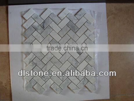 Bianco Carrara White Marble Mosaic Tile 12x12 Fine Basket weave
