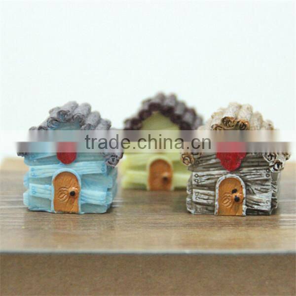 Wholesale zakka Micro landscape accessories small wooden house 3 color