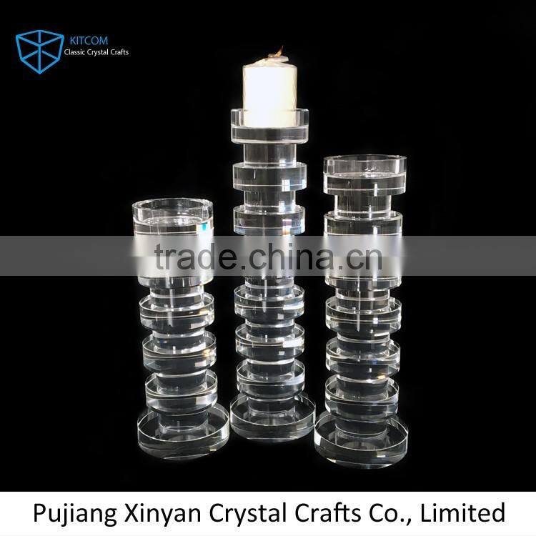2016 latest design wedding crystal candle holder for home decoration