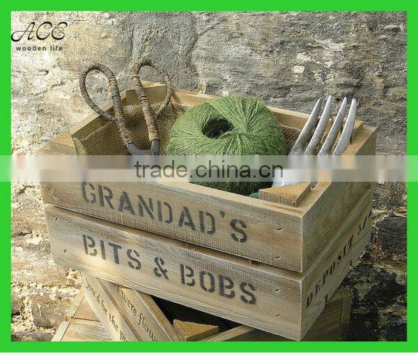 Antique Wood Crate Wooden storage box Vintage wood crate