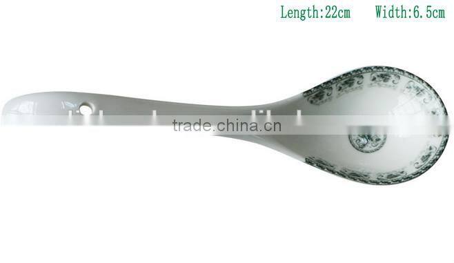 SP1535 Haonai High quality ceramic spoon, big ceramic soup spoon