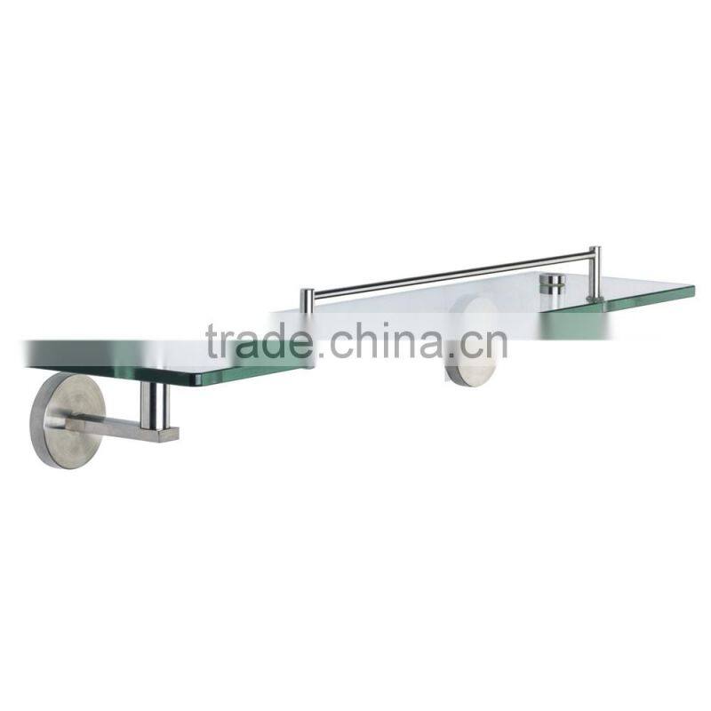 2016 Bathroom Stainless Steel Wall Mounted Corner Glass Shelf
