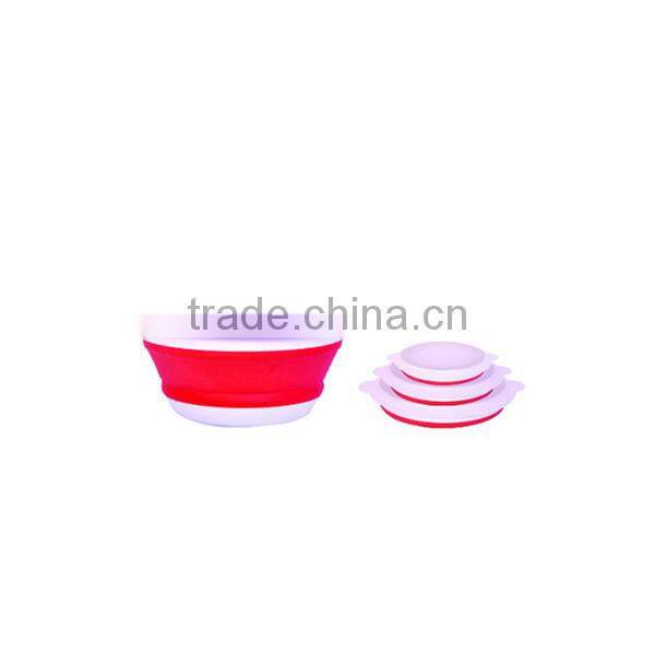 Portable food grade folding bowl with lid