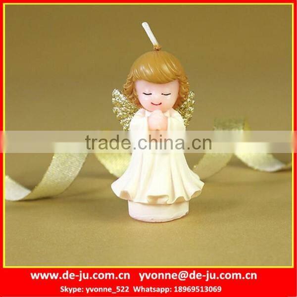 European Style Golden Wing Little Boy Girl White Angel Candle