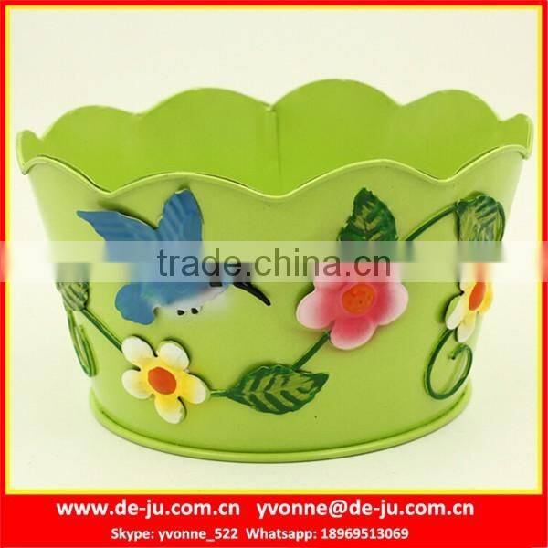Antique Metal Flower Pot Painting Designs
