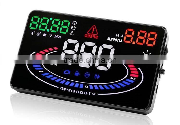 OBD2 Car Multi-color New HUD Head Up Display System 5.5 Inch HUD E300 display local time
