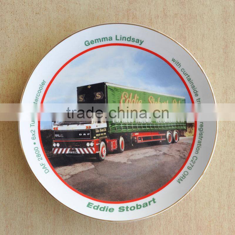 8.25 inch Porcelain Plate with Decal for Decoration