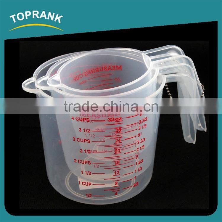 Toprank Cooking Tools Measuring Tool Precise Transparent Plastic PP Measuring Cup 3 pcs Digital Measuring Cup Set